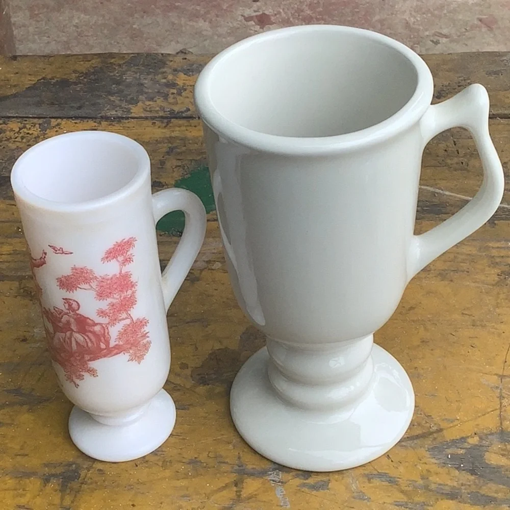 One Vintage USA Hall Irish Coffee Cu Pedestal Mug + Sm Chinoiserie Mug